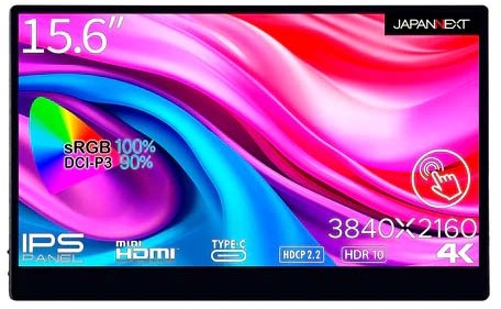 4K�Ή� 15.6�^�^�b�`�p�l���Ή��t���f�B�X�v���C/�u���b�N/�X�s�[�J�[/2�N�ۏ� JN-MD-IPS1563UHDR-T