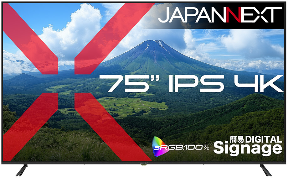 IPS�p�l���̗p 4K�Ή� 75�^�t���f�B�X�v���C/HDMI×3/�u���b�N/�X�s�[�J�[/2�N�ۏ� JN-iE75U-M