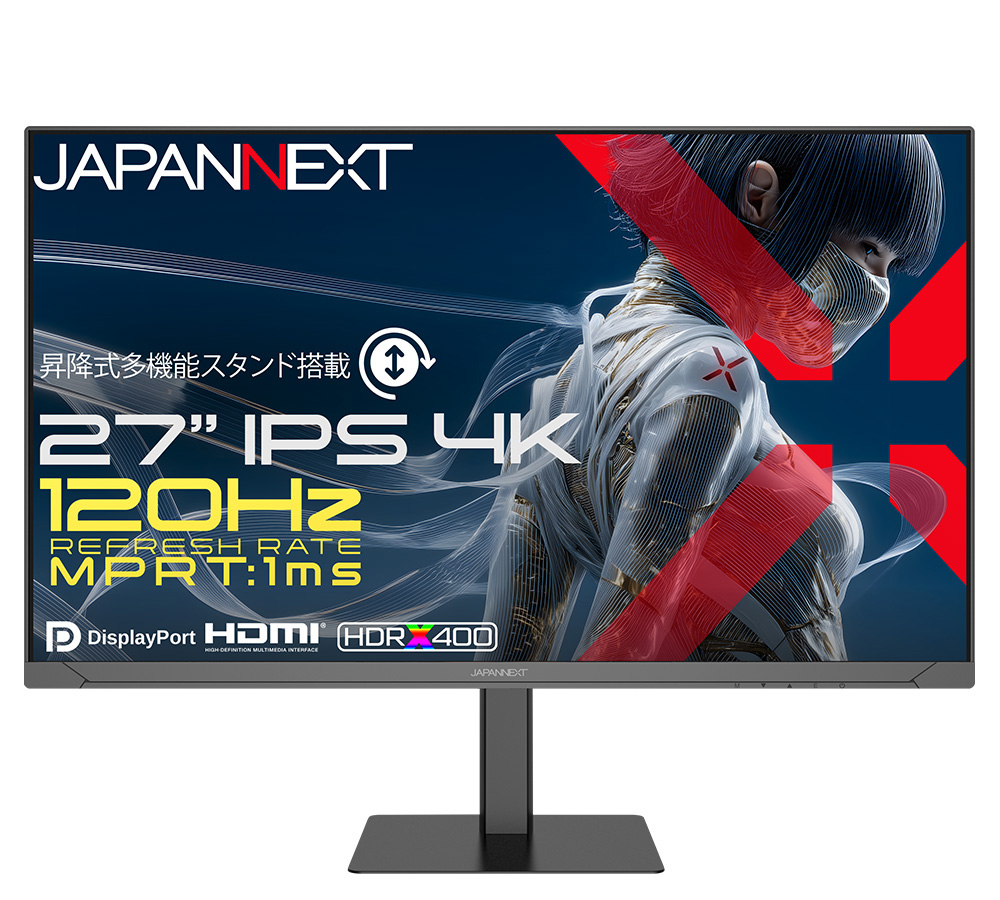 4K�Ή� 27�^�t���f�B�X�v���C/HDMI×2�ADP×2/�u���b�N/�X�s�[�J�[/2�N�ۏ� JN-Ei27G120U2-HSP