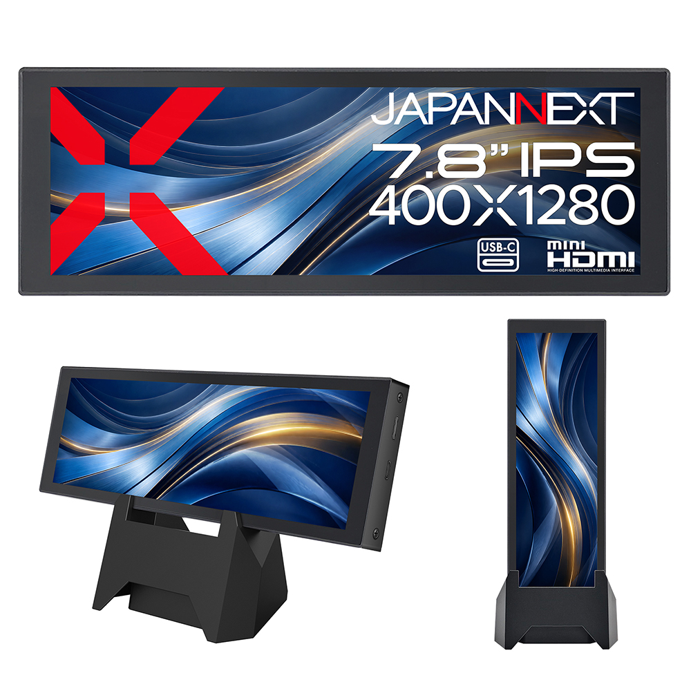 7.8�^���^���o�C�����j�^�[/400×1280/miniHDMI×1�AUSB-C×1/�u���b�N/2�N�ۏ� JN-MD-IPS7843