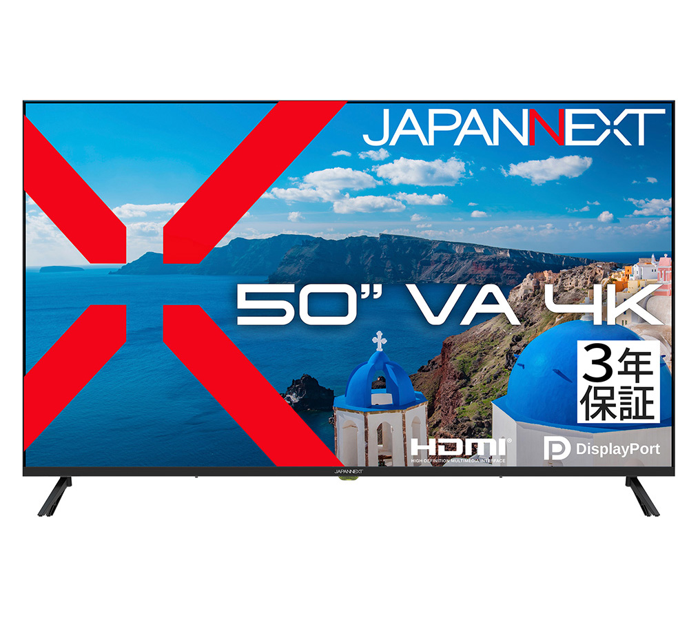 4K�Ή� 50�^�t���f�B�X�v���C/HDMI×2�ADP×2/�u���b�N/�X�s�[�J�[/3�N�ۏ� JN-eV50U-H3
