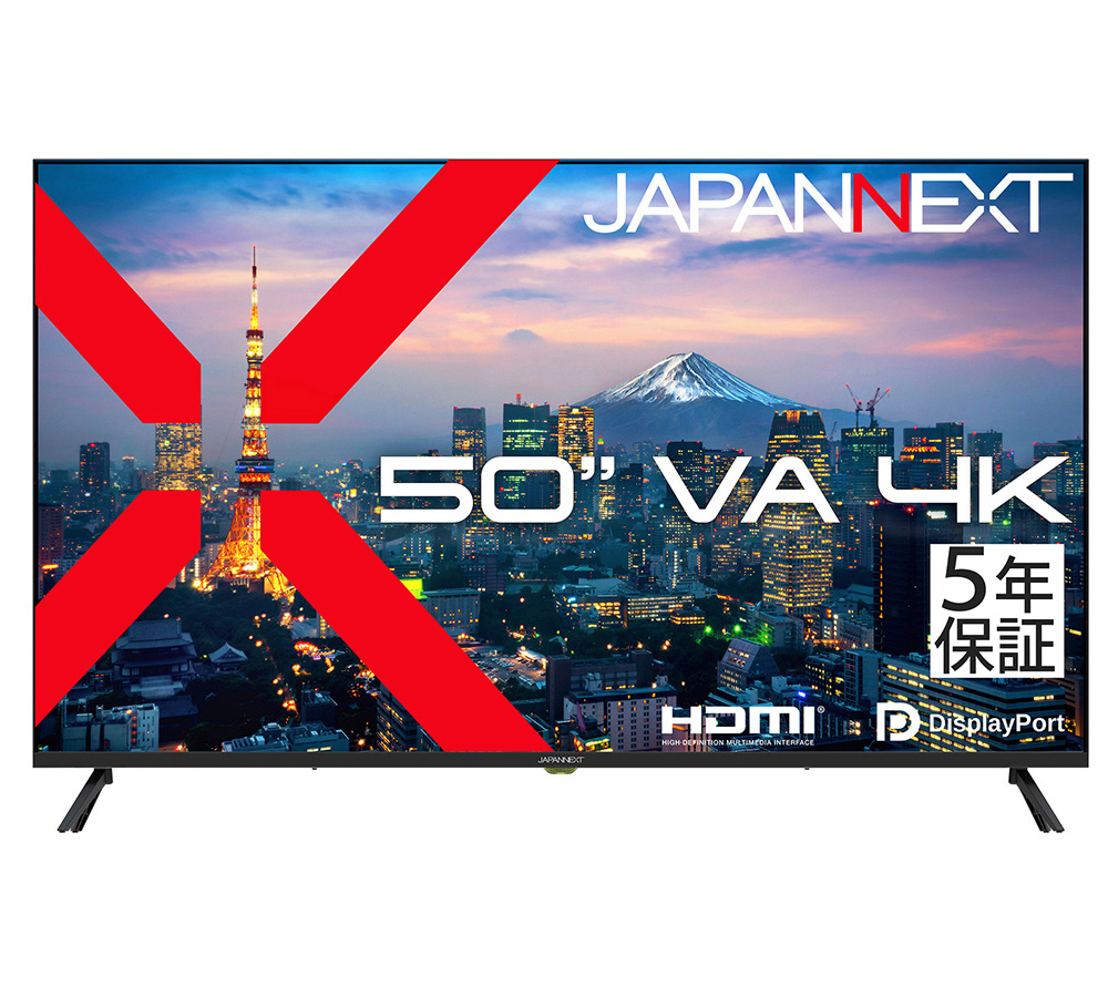4K�Ή� 50�^�t���f�B�X�v���C/HDMI×2�ADP×2/�u���b�N/�X�s�[�J�[/5�N�ۏ� JN-eV50U-H5