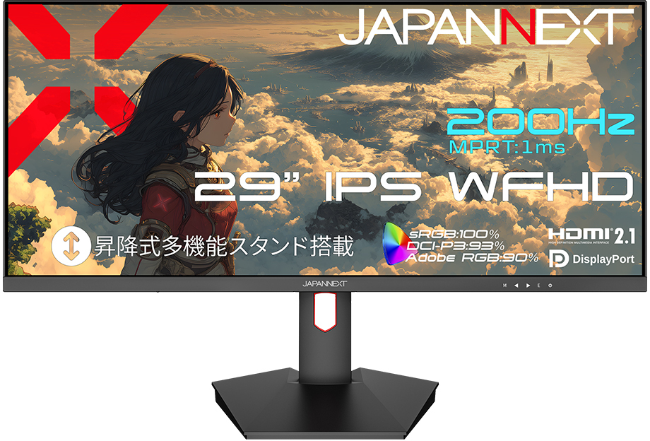 WFHD�Ή� 29�^�t���f�B�X�v���C/HDMI×2�ADP×2/�u���b�N/�X�s�[�J�[/2�N�ۏ� JN-IPS29G200WF-HS