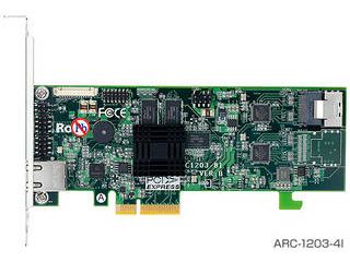 SerialATA III RAIDカード4ポート版 PCI-Express x 4 FOケーブル付 ARC-1203-4I