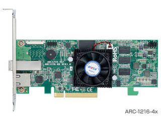 SAS RAIDカード4ポート PCIe X8 1xSFF-8644 ARC-1216-4X