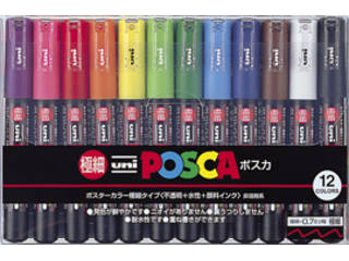 POSCA �|�X�J �ɍ� 12�F�Z�b�g PC1M12C