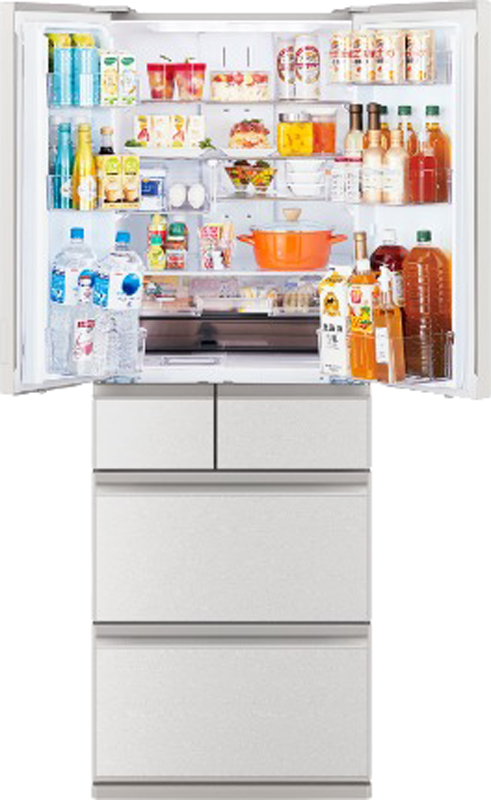 J564 フレンチドア冷蔵庫 三菱 455L 2019年製 ガラストップ MITSUBISHI 三菱 「在庫限り」冷蔵庫 6ドア フレンチドア 547L WZ