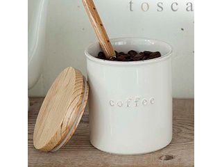 【tosca/トスカ】陶器キャニスター　コーヒー　ホワイト