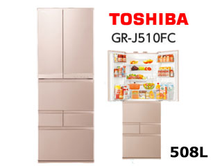 標準配送設置費無料商品】GR-J510FC-N 冷蔵庫 【508L】(レディッシュ
