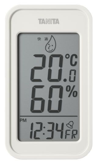 TT-589-IV(アイボリー)　デジタル温湿度計・快適表示あり
