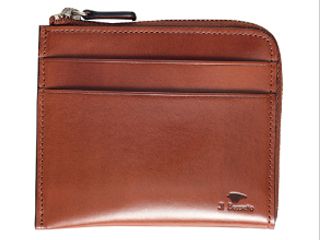 Zip wallet／L字型ジップ財布　【ブラウン】
