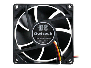 PCケースファン 8cmサイズ 25mm厚 2500rpm 標準タイプ OWL-FE0825M-BK