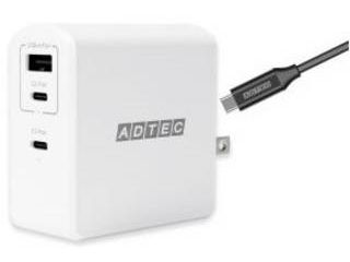 PD3.0 充電器 105W対応 Type-Cケーブルセット ホワイト APD-A105AC2-wC-WH