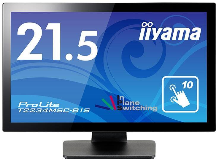 フルHD対応 21.5型 タッチパネル液晶ディスプレイ/D-sub、HDMI、DP/ブラック/スピーカー T2234MSC-B1S