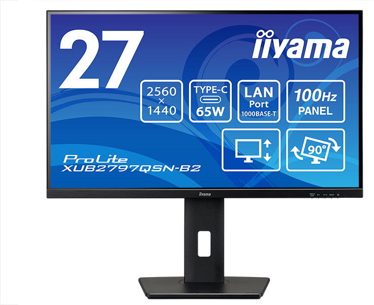 WQHD�Ή� 27�^�t���f�B�X�v���C/Type-C�AHDMI�ADP/�u���b�N/�X�s�[�J�[/IPS/���~/��]/LAN XUB2797QSN-B2