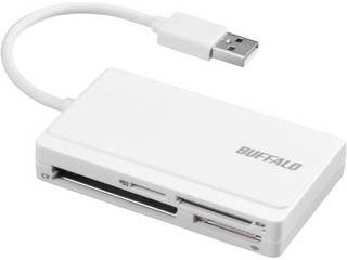 USB2.0 マルチカードリーダー ケーブル収納モデル ホワイト BSCR300U2WH