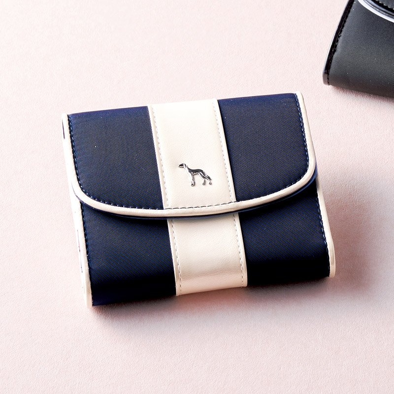 アダバッド レディス三つ折り財布 ネイビー - ムラウチドットコム