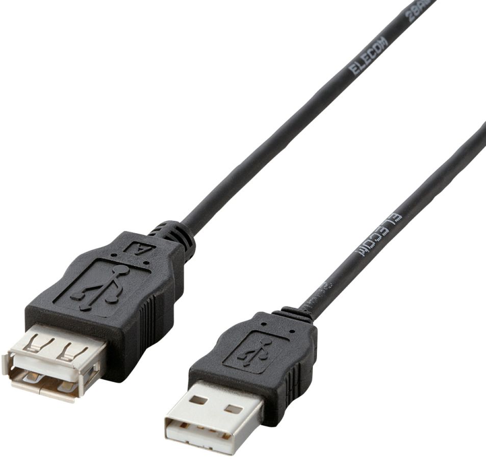 EU RoHS指令準拠USB延長ケーブル 2.0m ブラック USB-ECOEA20