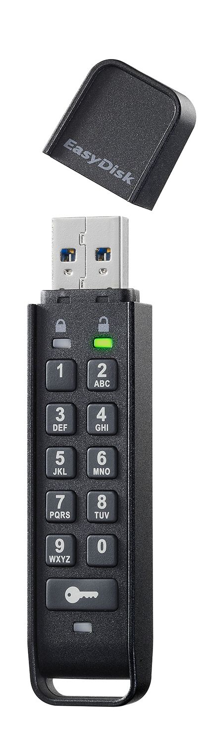 パスワードボタン付き セキュリティUSBメモリー 64GB ED-HB3/64G