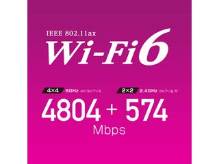 Web限定モデル Wi-Fi 6（11ax）対応無線LANルーター 4804+574Mbps 2.5Gbps WN-DAX5400QR/E