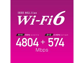 Web限定モデル Wi-Fi 6(11ax)対応無線LANルーター 4804+574Mbps 2.5Gbps WN-DAX5400QR/E
