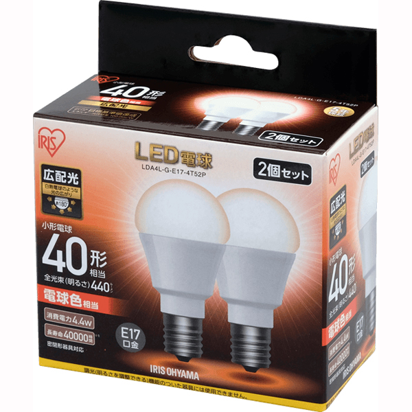 LDA4L-G-E17-4T52P E17���� ���`�d��40W�`���� �L�z���^�C�v ���`���Ή� �d���F 2�Z�b�g