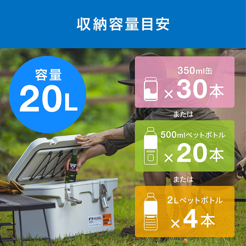 アイリスオーヤマ HUGEL ヒューゲル 真空断熱クーラーボックス 20L