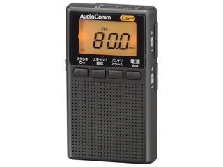 RAD-P209S-K(ブラック) AudioCommイヤホン巻取り液晶ポケットラジオ