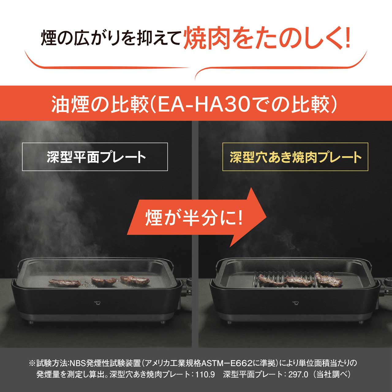 ZOJIRUSHI 象印 EA-HA30-HZ(チャコール) ホットプレート 3枚プレート