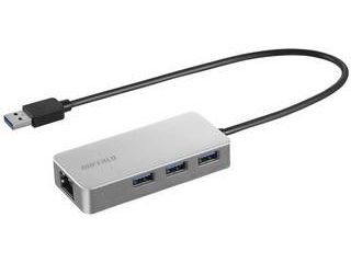 Giga対応 USB-A LANアダプターハブ付 シルバー LUD-U3-AGHSV