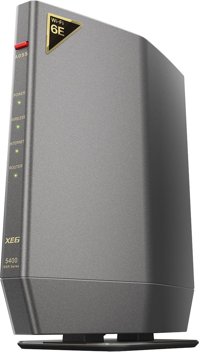 Wi-Fi 6E(11ax)対応無線LANルーター 2401+2401+573Mbps 6GHz WSR-5400XE6/D チタニウムグレー