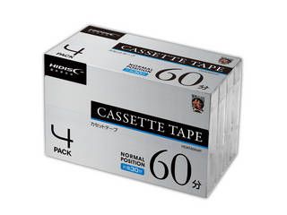 カセットテープ ノーマルポジション 60分 4巻 HDAT60N4P