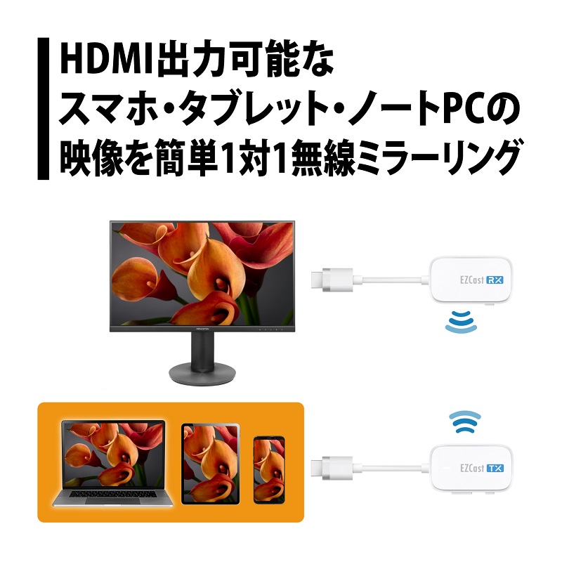 プリンストンEZCast Pocket　EZCASTPOCKET-H1R1 EZCastPocket (ワイヤレスHDMI to HDMI) | ワイヤレス