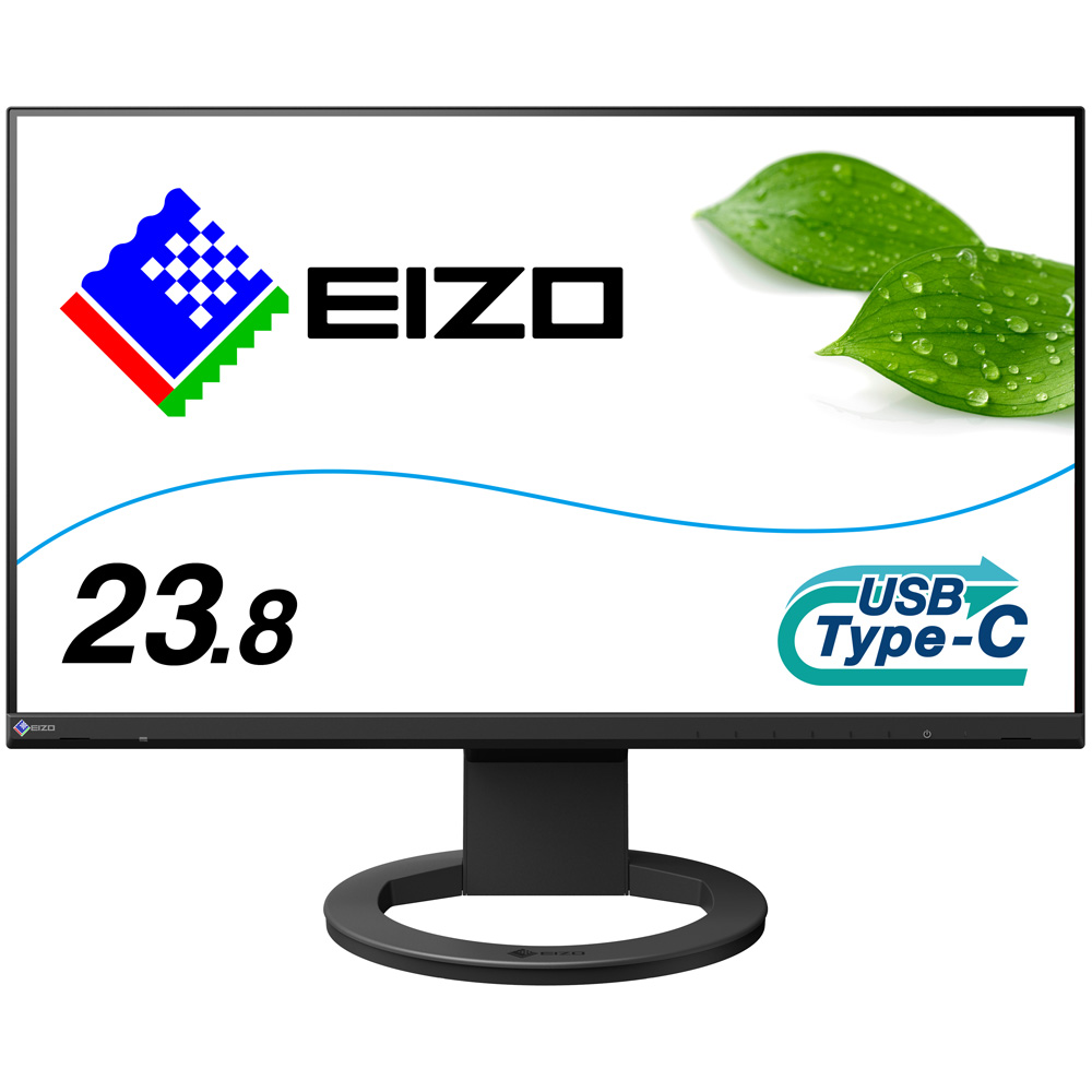 IPS�p�l���̗p �t��HD�Ή�23.8�^���C�h�t���f�B�X�v���C USB Type-C 70W���d�Ή� FlexScan EV2480-ZBK