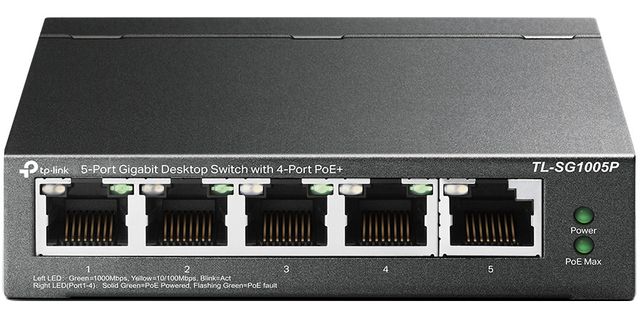 5ポート LANハブ ギガビットデスクトップスイッチ（PoE対応ポート×4） TL-SG1005P