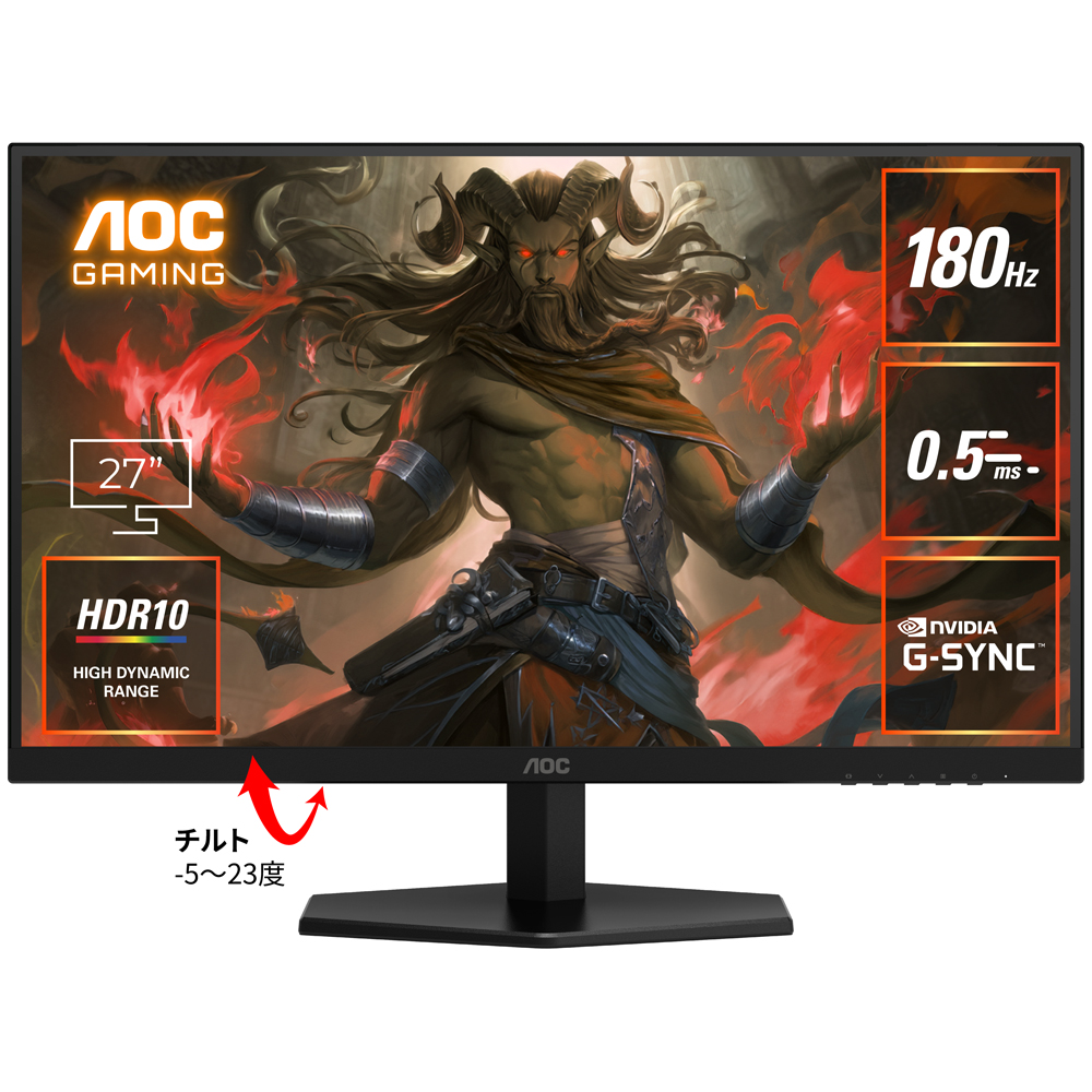 Fast IPS�p�l���̗p QHD�Ή�27�^�t���f�B�X�v���C �Q�[�~���O���j�^�[ 180Hz Q27G40E/11