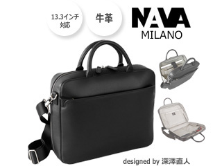 Milano Briefcase small/本革2WAYブリーフケースS 【ブラック】□深澤