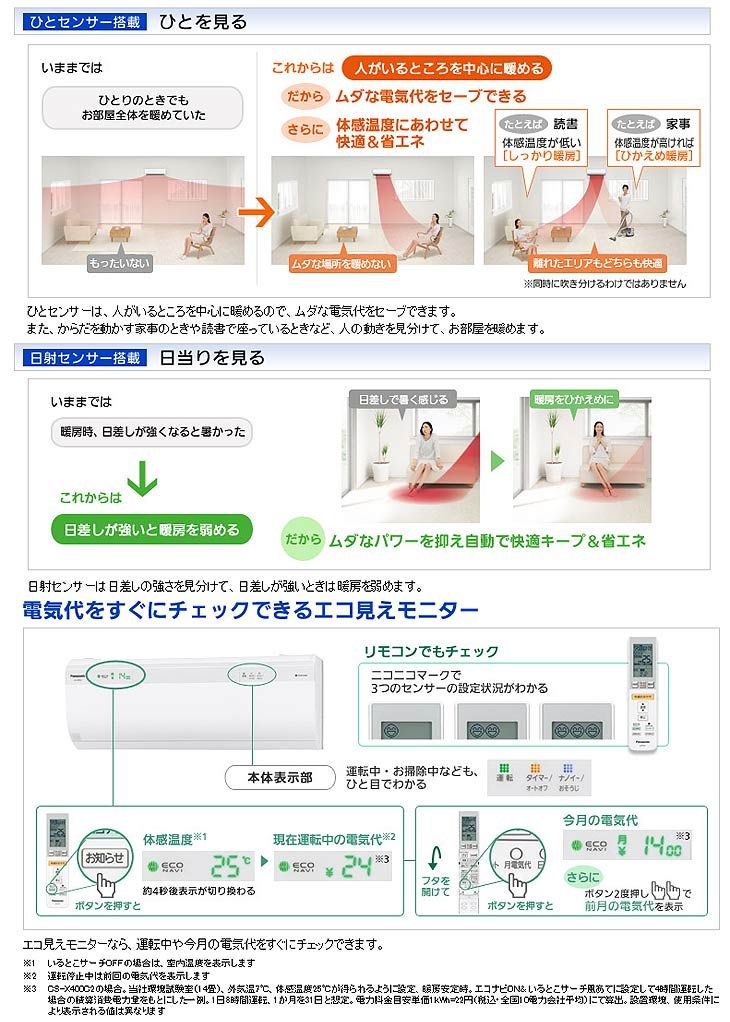 動作品＞パナソニック・CS-500CXR2-W・エコナビ・nanoe搭載・200V対応