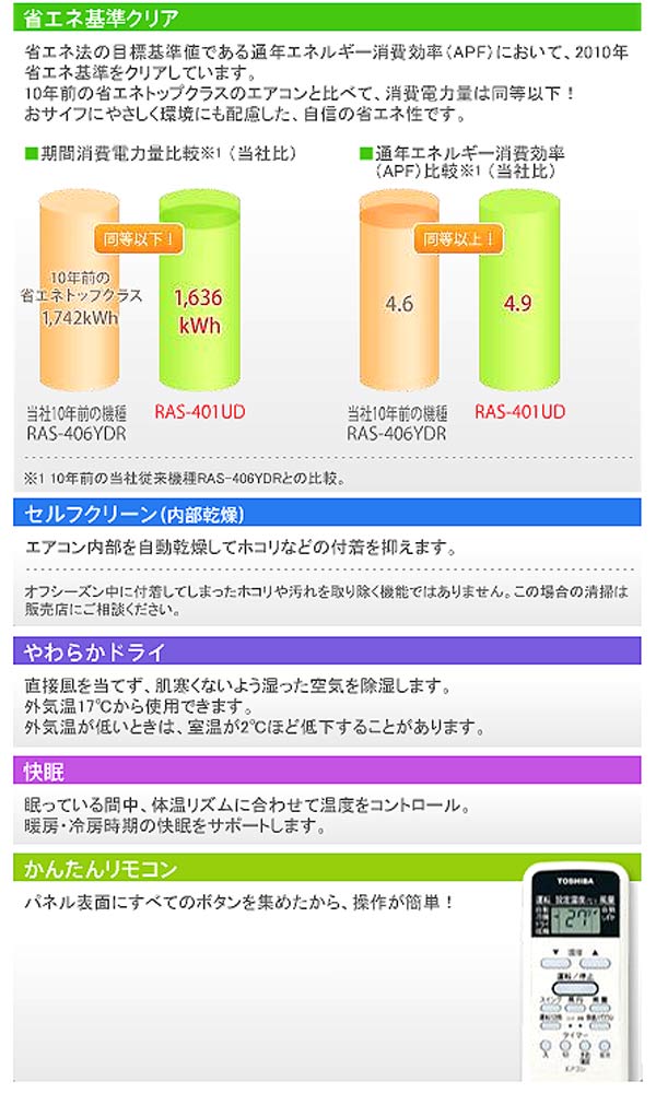 RAS-401UD(W)ムーンホワイト UDシリーズ 【送料無料】 【 ムラウチドットコム 】