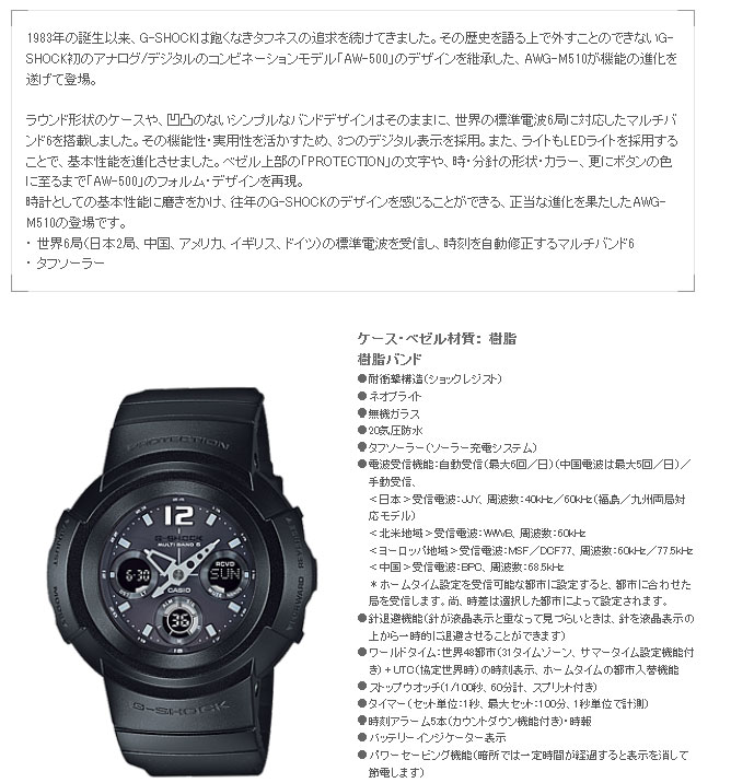 CASIO G-SHOCK AWG-M510 電波ソーラー