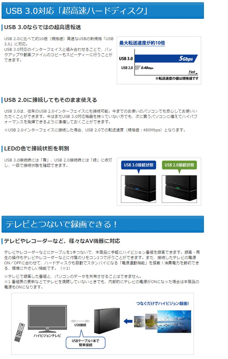 Web限定モデル】USB3.0対応 縦置き・横置き両対応外付けハードディスク