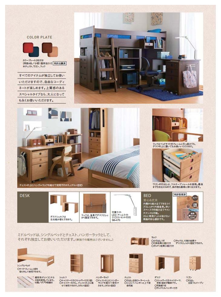 KOIZUMI/コイズミ 【コットコンポスペシャル】 ミドルベッドデスク HCM 