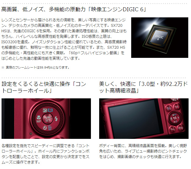 CANON キヤノン PowerShot SX720 HS（レッド）＋microSDHCメモリー