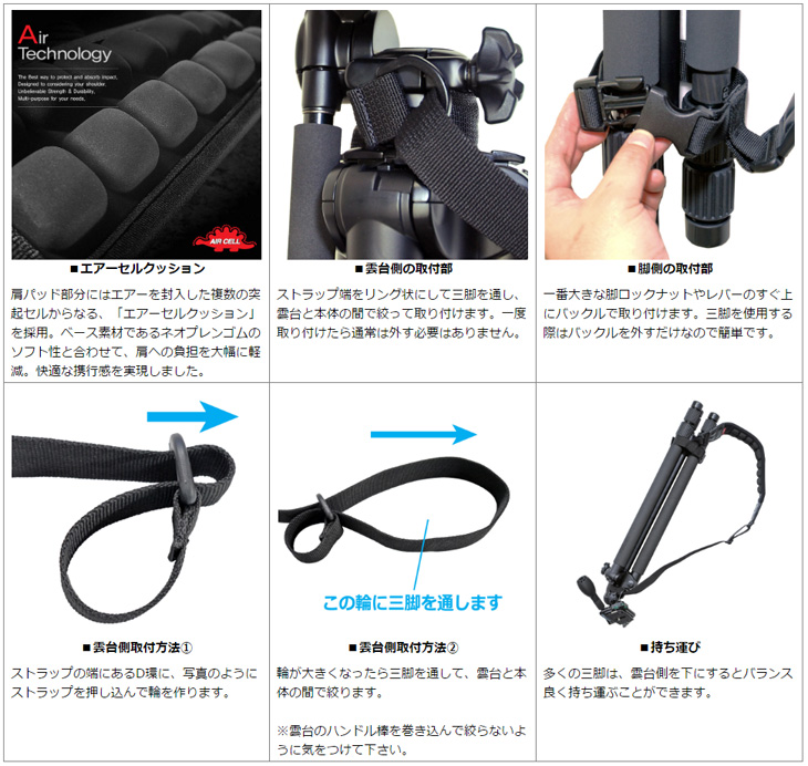 完了】エアーセル三脚ストラップM Aircell Tripod Strap M 【 ムラウチ