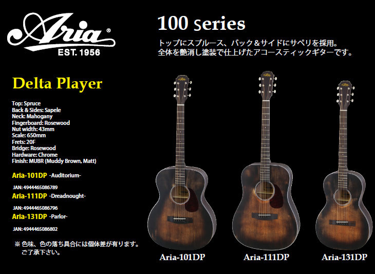 Aria-111DP MUBR アコースティックギター 【100 series】【ソフト