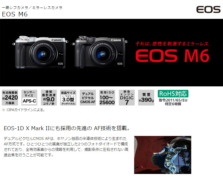 EOS M6・ボディー(シルバー)EVFキット 【限定モデル】 1725C049