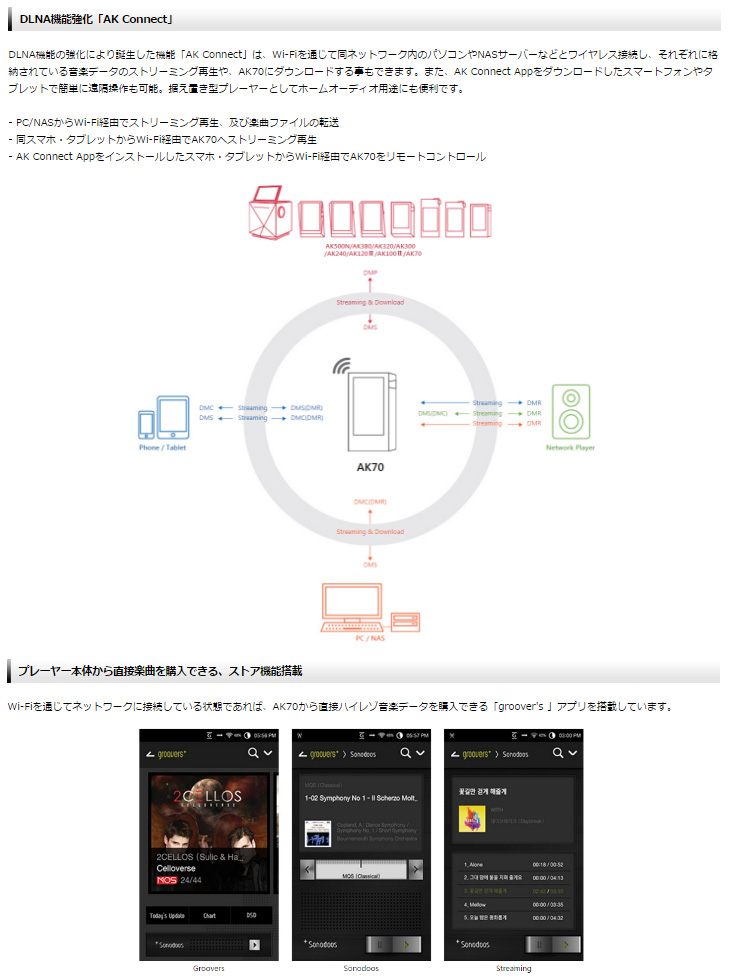 AK70-64GB-PNK-J（トワイライトローズ） Astell&Kern AK70 Twilight