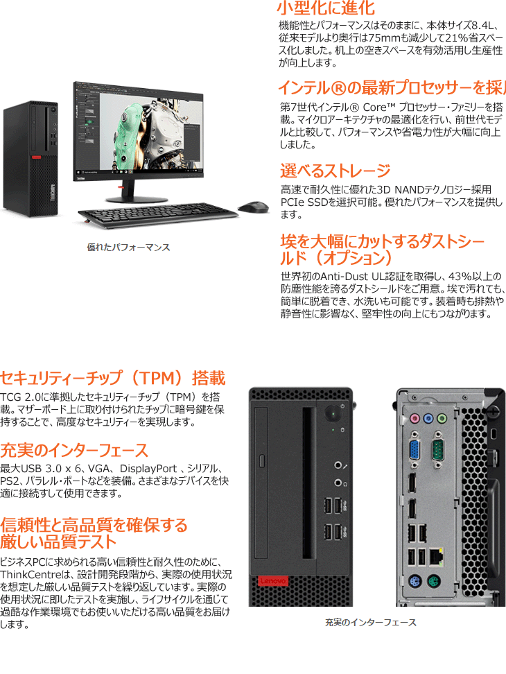Microsoft Office付き Core i5搭載 HDD 500GB ThinkCentre M710s Small