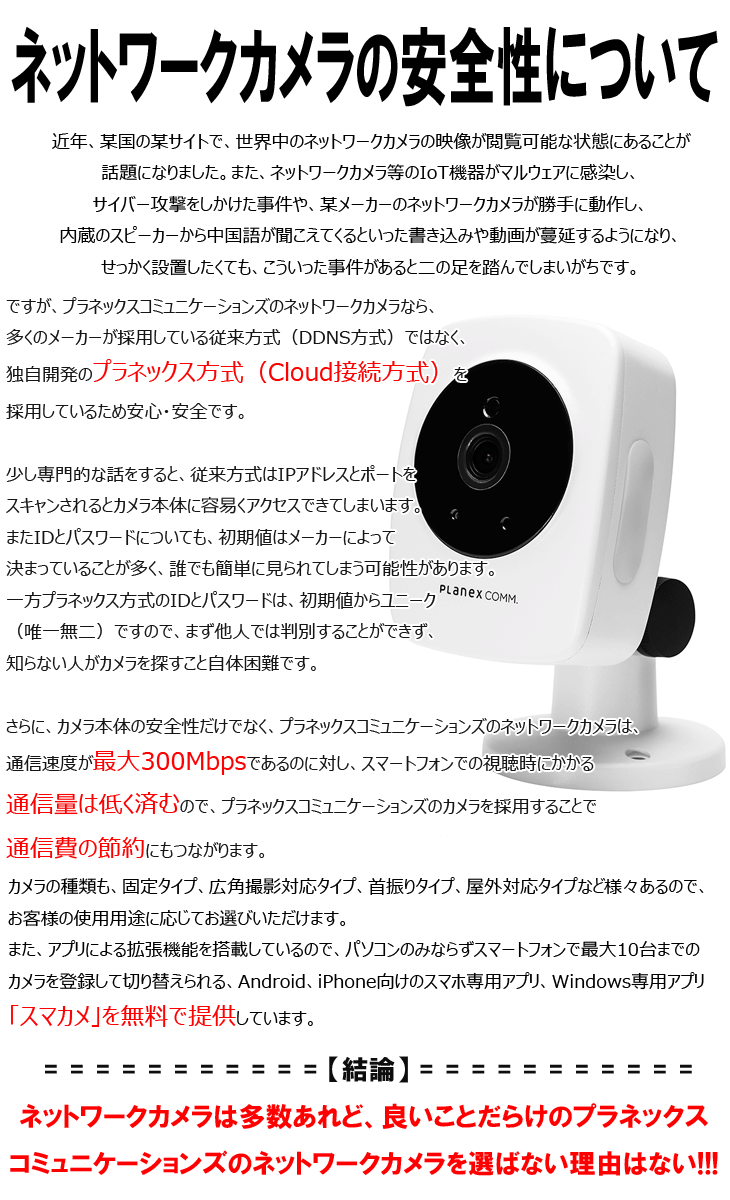 PLANEX/プラネックスコミュニケーションズ 超広画角180° 300万画素CMOS