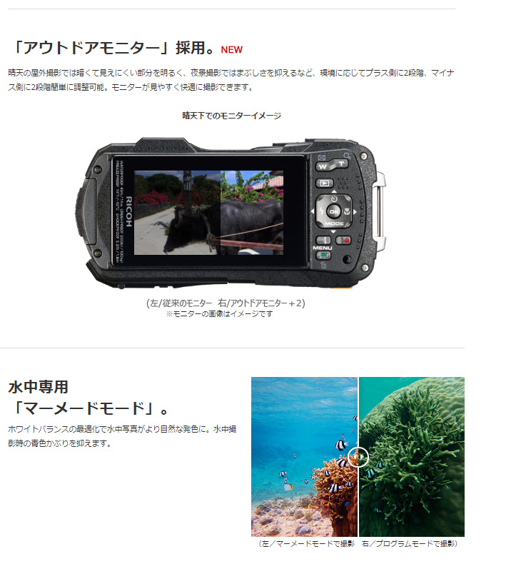 RICOH WG-50（ブラック）＋DX-6G 水中ハウジングセット 【wg50set】 【 ムラウチドットコム 】